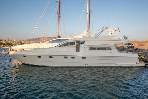 Motor yacht ISIDORA FERRETTI 60 feet yacht charter Mykonos Greece